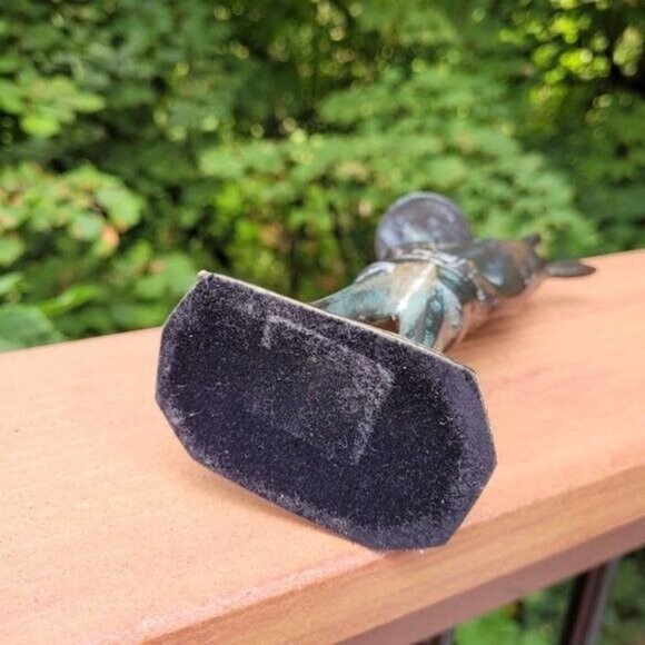 SOLD: VTG Alice in Wonderland Rabbit in a Suit Brass Candlestick Holder Woodland - Picture 2 of 6